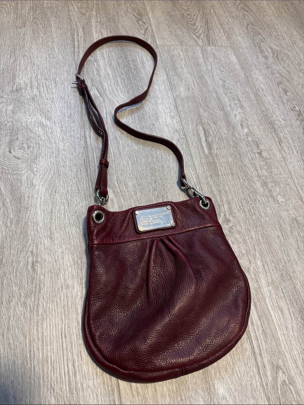 Marc by Marc Jacobs Deep Burgundy Pebbled Leather Crossbody